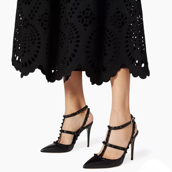 FULL SET - VALENTINO Rockstud Ankle Strap Pumps Tonal Studs 100 MM (37.5) - Picture 2 of 16